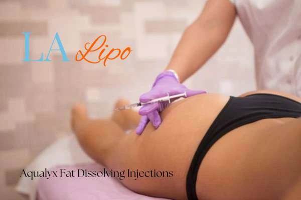 Woman having fat dissolving injections Dunstable on thighs