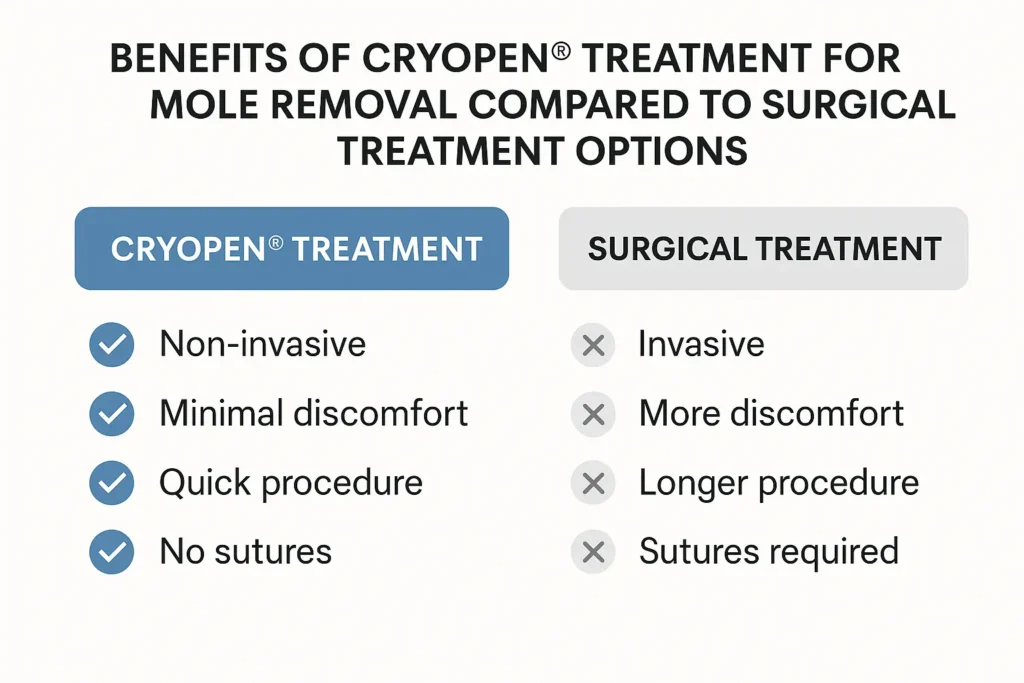 Benefits of professional mole-removal assessment at LA LIPO Dunstable