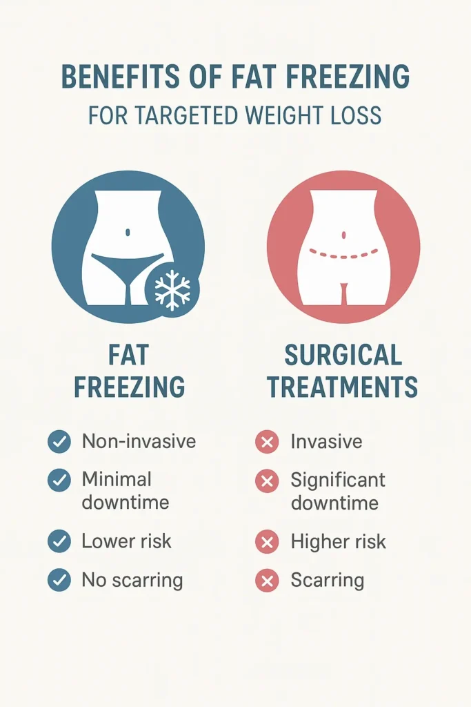 graphic showing the benefits of fat freezing Dunstable