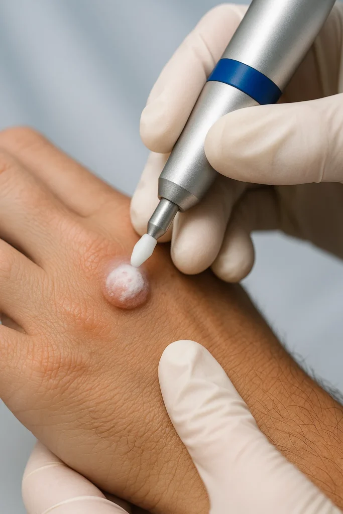 example of wart removal Dunstable using cryopen