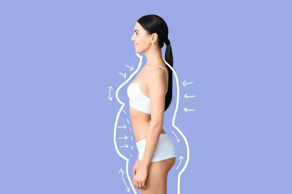 image of woman experiencing fat reduction treatment Dunstable
