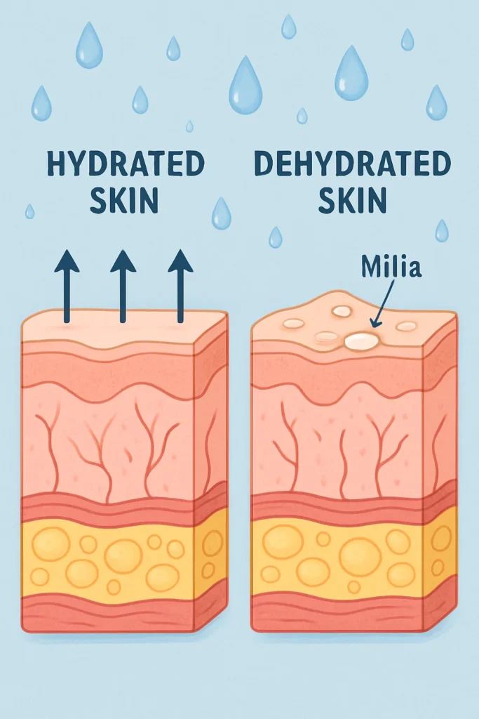 The importance of hydration and milia production Dunstable