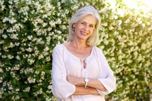 Older woman happy with urinary incontinence treatment Dunstable